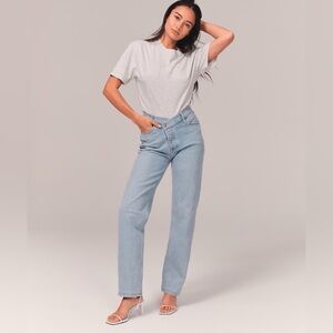 Abercrombie The Dad High Rise Criss Cross Waist Jean